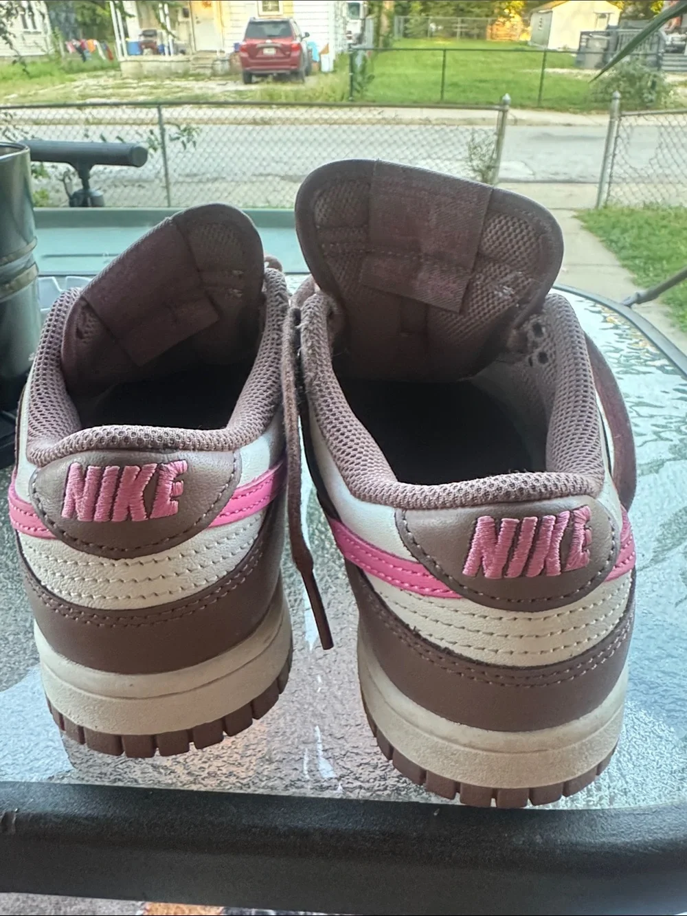 Nike Kids Brown, White & Pink High-Top Sneakers